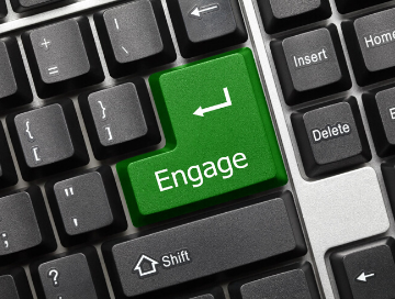 Computer keyboard with "Engage" button (instead of "Enter")