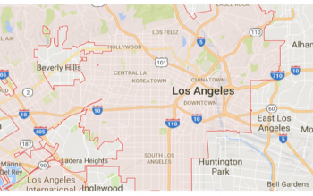 map of Los Angeles area