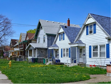 row of middle class homes