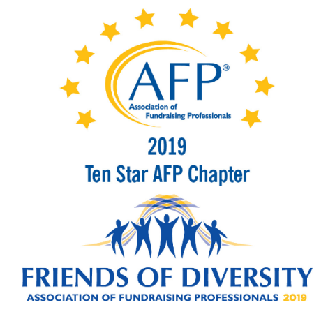 2019 Chapter Award Logos "Ten Star AFP Chapter" and "Friends of Diversity"