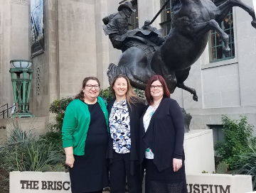 2019 Scholarship winners for AFP Global's International Conference standing in front of a museum in Houston, TX