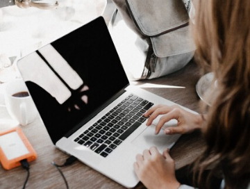 woman working on laptop