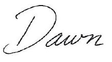 Dawn Groshek signature