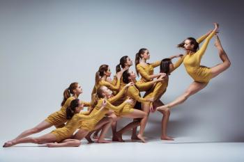 dancers in balanced pyramid