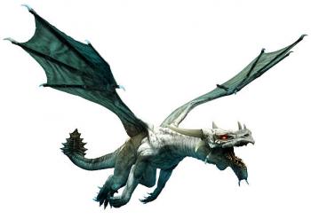 Image of a flying white dragon