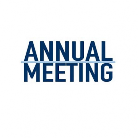 Annual Meeting in blue font