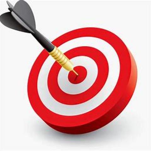 Dart in center of a bullseye target