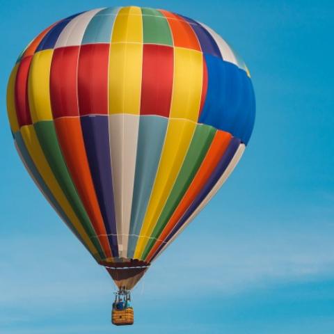 hot air balloon in flight