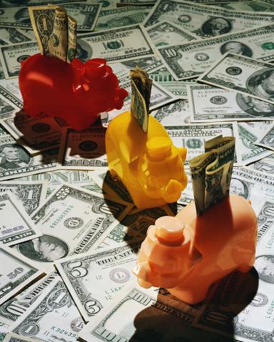 three piggy banks