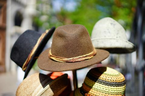 Photo of five different hats