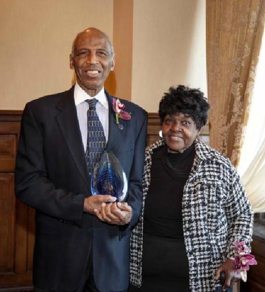 Mr. Rueben K. Harpole and Mrs. Mildred L. Harpole with the 2012 Todd Wehr Volunteer Award 