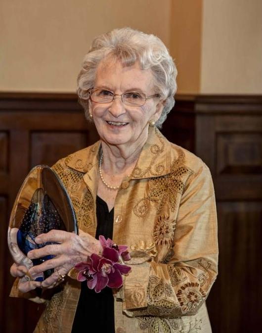 Grace M. Merten with 2012 Evan P. Helfaer Donor Award 