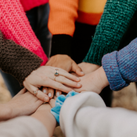 circle of arms and hands