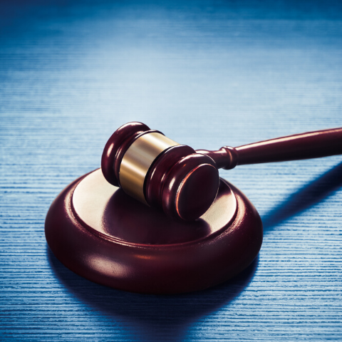 image of gavel on desk