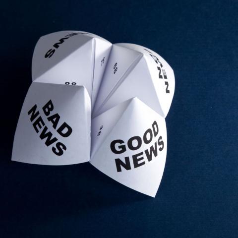 "BAD NEWS" "GOOD NEWS" on paper fortune teller
