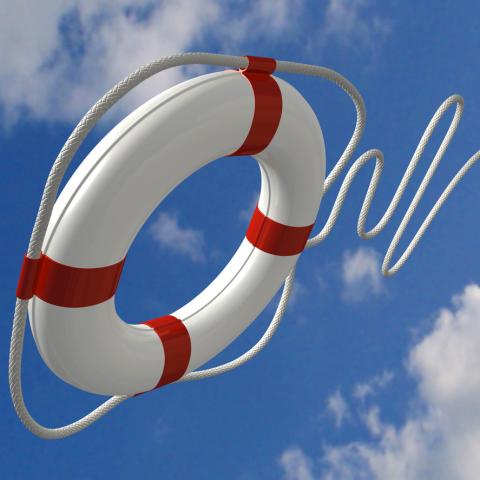 image if life guard ring buoy being cast out