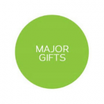 image of grass green circle with "major gifts" centered in the middle